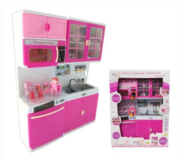 Cozinha Infantil Barbie C/ Panelinhas + Roupa Completa Jogo