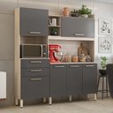 Ver imagem 1 de Cozinha Compacta 06 Portas 02 Gavetas Select Avena Grafito Demóbile