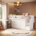 Ver imagem 1 de Cama Infanto Juvenil Estação de Trabalho com Balcão Cor Branco