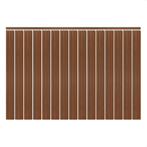 Kit Cabeceira Painel Ripado Autocolante Casal 15 Ripas de 1,1m Cinamomo com Acabamento Superior