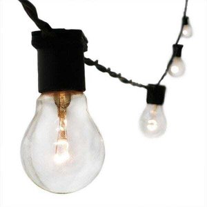 Cordão String Light Varal Preto 20 Lâmpadas 20M Uso Externo