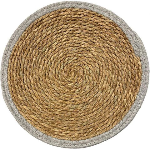 Lugar Americano Rústico Colors Fibra Natural 38cm Cinza