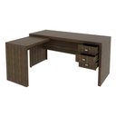 Ver mais imagens de Kit P/ Escritório com 2 Mesas em L 6 Gavetas e 2 Estantes no Cor:nogal