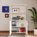 Ver imagem 1 de Armário Estante New City 2 Portas 80 cm Branco Gebb Work