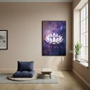 Ver imagem 2 de Quadro Decorativo Símbolo Flor de Lótus - Galáxia - 70x50cm:moldura Branca