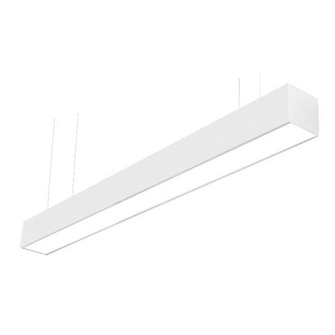 Luminária Pendente Office Em Alumínio Branco 63cm 2 Lâmpadas Tubulares