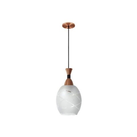 Pendente Malasia Cobre Vidro 1 Lâmpada E27 Kin PD2172/1