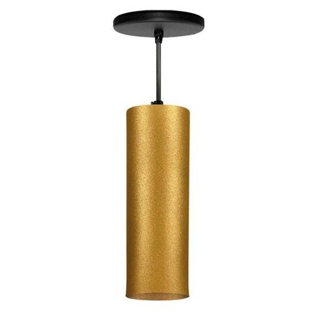 Pendente Viena Tubo Dourado Cabo Em Tecido 8x25CM 9524T