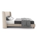 Ver imagem 7 de Conjunto Cama com Cabeceira Casal Torres Pés em Madeira Veludo Bege G91 - Gran Belo