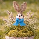 Ver imagem 3 de Decoração Pick Palito Cabeça Coelho Laço Enfeite Páscoa 50cm