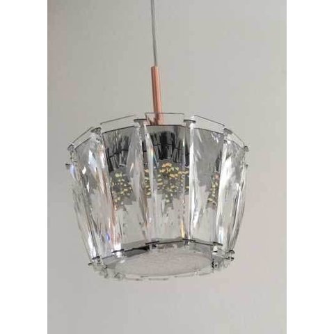 Pendente Cristal Transparente LED 18W 13cm Bivolt