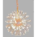 Ver imagem 1 de Lustre Pendente Flor do Sol Dourado Cristal 60CM 18 Lâmpadas