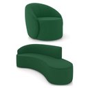 Ver imagem 1 de Sofá 4 Lugares Orgânico 220cm Morgan e Poltrona Lua Veludo Verde D03 - D'Rossi