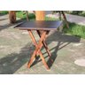 Mesa Dobrável 70x70 Retrátil De Madeira Imbuia - 4
