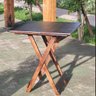 Mesa Dobrável 70x70 Retrátil De Madeira Imbuia - 3