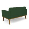 Conjunto 2 Poltronas e 1 Namoradeira Decorativa Karen Pés Fixo em Madeira Castanho Veludo Verde Esme - 8