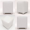 Ver imagem 4 de Puff Decorativo Urban Corino para Sala Quarto Hall de Entrada Compacto Assento Extra Branco