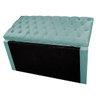 Cabeceira Dobrável Estofada Liz P02 90 cm Solteiro Suede Azul Tiffany - ADJ Decor - 3