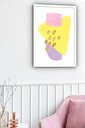 Ver imagem 2 de Quadro Decorativo Abstrato Rosa Dourado Amarelo - 70x50cm:moldura Preta