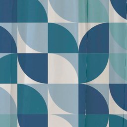 Cortina para Box Banheiro Antimofo Poliéster 198x180cm - Onda Azul - 2