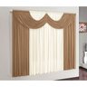 Cortina Bege para Sala ou Quarto com Bandô 4m x 2,8m de Altura Ideal para Varão Simples de 4 Metros - 3
