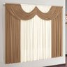 Cortina Bege para Sala ou Quarto com Bandô 4m x 2,8m de Altura Ideal para Varão Simples de 4 Metros - 1