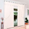 Cortina de Sala ou Quarto 3m x 2,80m de Altura Ideal para Varão Duplo de 3 Metros Palha - 1