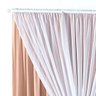 Cortina para Quarto Avelã 2m x 2,70m com Detalhe Voal Branco Ideal para Varão Simples de 2 metros - 2