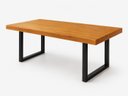 Ver imagem 2 de Mesa de Tronco Bordas Retas Prancha Única Cor Mel Pés Aço Carbono Comprimento 220cm X Largura 100cm