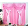 Cortina Rosa para Quarto Clássica com Bandô 3m x 2,80m de altura Ideal para Varão Simples de 3 Metro - 1