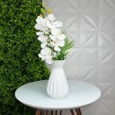 Ver imagem 2 de Vaso centro de mesa branco de cerâmica com arranjo Orquídea