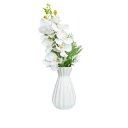 Ver imagem 1 de Vaso centro de mesa branco de cerâmica com arranjo Orquídea