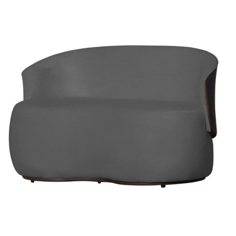 Sofá 2 Lugares Beatriz com Composê Corino Marrom Suede Cinza - Vallisa Decor