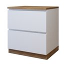 Ver imagem 2 de Balcão 1 Porta 1 Gaveta com Rodapé 70cm 100% MDF Rainha Branco/Nature