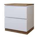 Ver imagem 3 de Balcão 1 Porta 1 Gaveta com Rodapé 70cm 100% MDF Rainha Branco/Nature