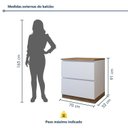 Ver imagem 4 de Balcão 1 Porta 1 Gaveta com Rodapé 70cm 100% MDF Rainha Branco/Nature