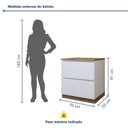 Ver imagem 3 de Balcão 1 Porta 1 Gaveta com Rodapé 70cm 100% MDF Rainha Branco/Nature