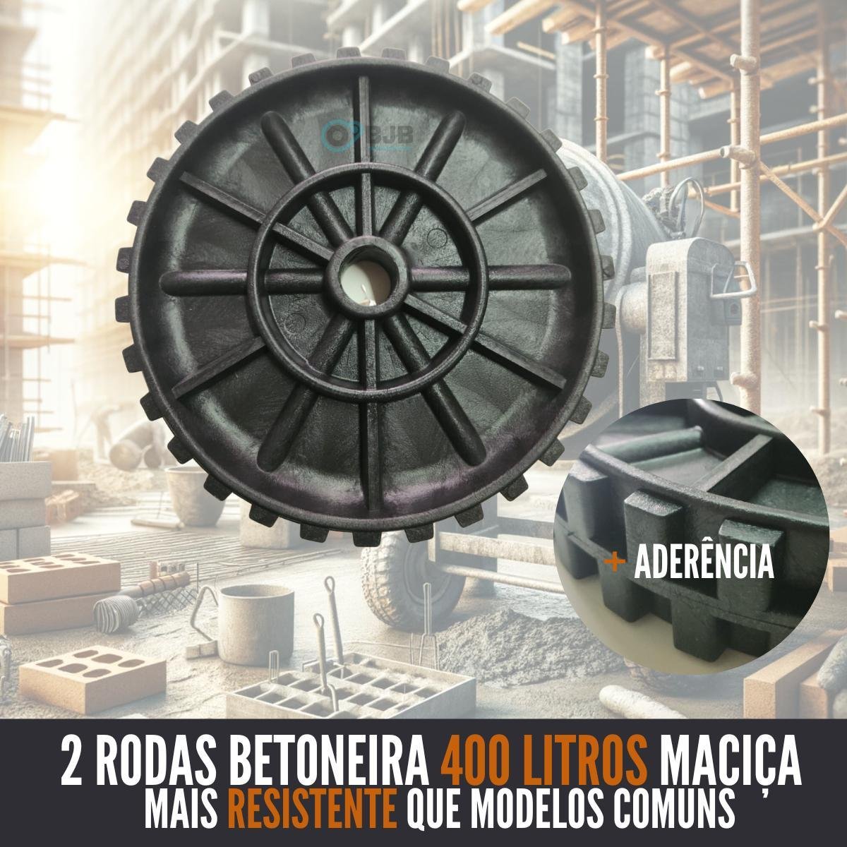 2 Roda Maciça Betoneira 400 Litros Menegotti Csm 400 Litros - 2