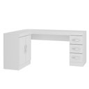 Ver imagem 2 de Mesa Escritório de Canto Home Office 2 Portas 3 Gavetas Menu Móveis Branco