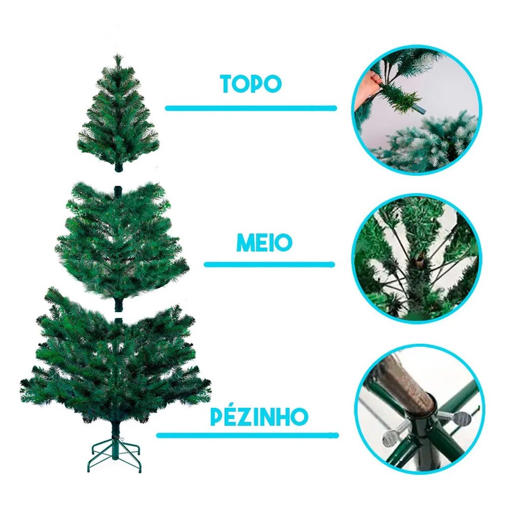 Árvore de Natal Áustria Verde 210cm com 860 Galhos - 4