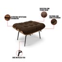 Ver imagem 7 de Kit 02 Puffs Costela Suede Marrom Base Metálica Preto - D’Rossi