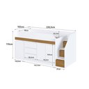 Ver imagem 4 de Cama Infantil Estação 4 Portas 4 Gavetas com Escrivaninha Branco/Carvalho Xingu - Completa Móveis