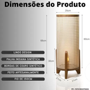 Ver imagem 4 de Abajur de Quarto Luminária de Piso Pés Madeira Cupula Telinha:palha