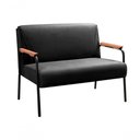 Ver imagem 1 de Sofá Jade 2 Lugares 108cm Preto Veludo Fixo Contemporâneo Bella Decor