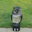 Ver imagem 4 de Coruja Solar Barulho Realista Acende Olhos Repelente Afasta Praga Aves Animais Sensor Presença Movim