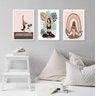 Kit 3 Quadros Decorativos Yoga e Plantas 45x34cm - com Vidro:madeira Preta - 1