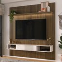 Ver imagem 2 de Painel Suspenso Tv 75 Pol 183 Cm 4585 Arly Pinho Ripado Off White
