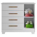 Ver mais imagens de Berço Americano Carinho com Cômoda Fly Branco Acetinado Colchão Americano Ortobom - Tigus