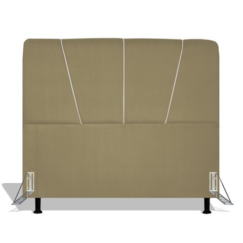 Cabeceira Estofada Topázio 160 cm Para Cama Box Quarto Queen Size Luxo MV Estofados Suede Bege