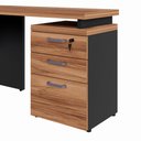 Ver imagem 6 de Escrivaninha L 150cm X 150cm Gaveteiro 3 Gav. Pé Painel F5 Cor:nogal com Preto
